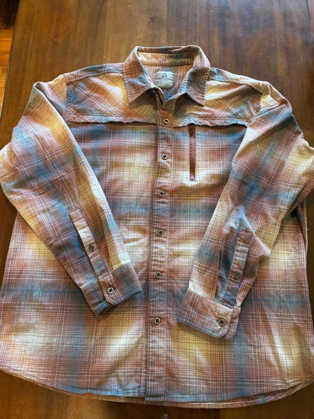 Ascend Plaid Shirt Jacket in Rust, Blue, and Cream